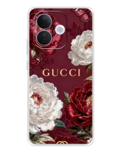 Чехол для Xiaomi Redmi Note 17 Pro с картинкой «Gucci — бордовые розы»
