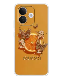 Чехол для Xiaomi Redmi Note 17 Pro с картинкой «Gucci — золотые бабочки»