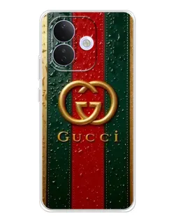 Чехол для Xiaomi Redmi Note 17 Pro с картинкой «Gucci — фирменная полоса и золото»