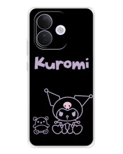 Чехол для Xiaomi Redmi Note 17 Pro с картинкой «Kuromi — черный минимализм»