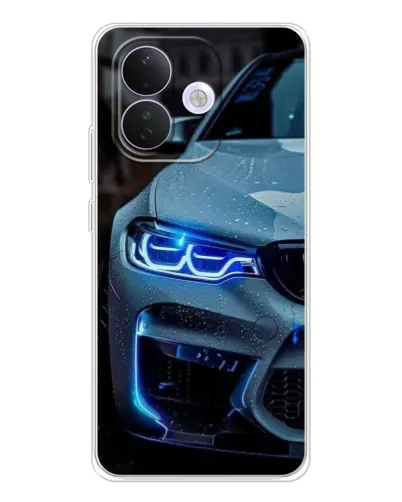 Чехол для Xiaomi Redmi Note 17 Pro с картинкой «Взгляд BMW с синими фарами»