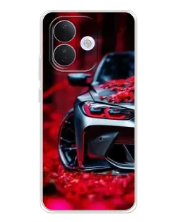 Чехол для Xiaomi Redmi Note 17 Pro с картинкой «Спортивная BMW и цветы» Чехол для Xiaomi Redmi Note 17 Pro с картинкой «Спортивная BMW и цветы»
