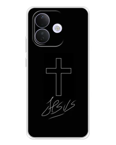 Чехол для Xiaomi Redmi Note 17 Pro с картинкой «Графический крест Jesus» Чехол для Xiaomi Redmi Note 17 Pro с картинкой «Графический крест Jesus»