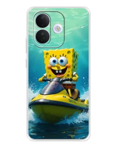 Чехол для Xiaomi Redmi Note 17 Pro с картинкой «Спанч Боб на гидроцикле»