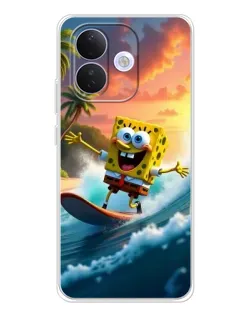 Чохол для Xiaomi Redmi Note 17 Pro з картинкою «Губка Боб серфінгіст»