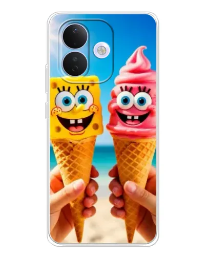 Чехол для Xiaomi Redmi Note 17 Pro с картинкой «Спанч Боб мороженое»