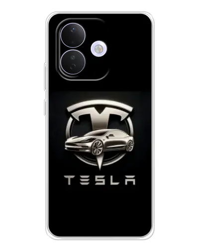 Чехол для Xiaomi Redmi Note 17 Pro с картинкой «Tesla — серебристое авто»