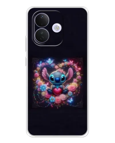 Чохол для Xiaomi Redmi Note 17 Pro з картинкою «Stitch у квітах»