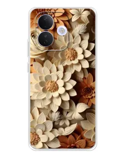 Чохол для Xiaomi Redmi Note 17 Pro з картинкою «Бежевий флористичний декор»