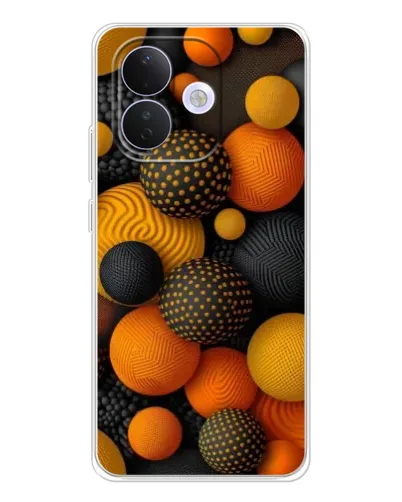 Чехол для Xiaomi Redmi Note 17 Pro с картинкой «Объемные оранжевые сферы»