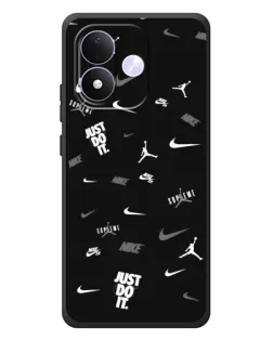 Чохол для Xiaomi Redmi Note 17 з картинкою «Nike Black Pattern»