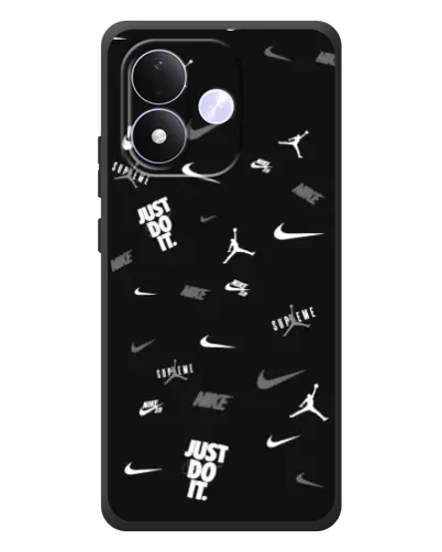 Чохол для Xiaomi Redmi Note 17 з картинкою «Nike Black Pattern» Чохол для Xiaomi Redmi Note 17 з картинкою «Nike Black Pattern»