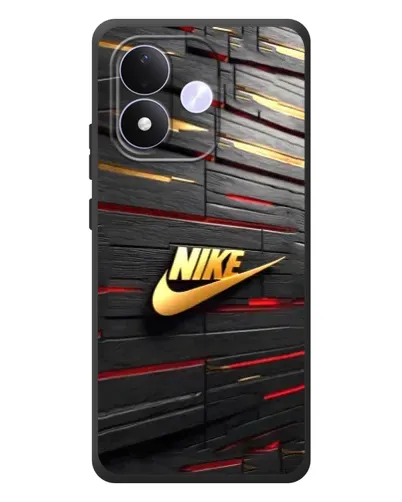 Чехол для Xiaomi Redmi Note 17 с картинкой «Золотой Nike на металле»
