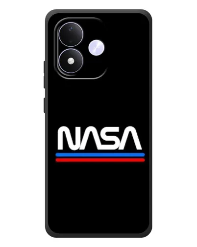 Чехол для Xiaomi Redmi Note 17 с картинкой «NASA — классика Red Blue»