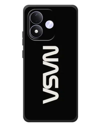 Чехол для Xiaomi Redmi Note 17 с картинкой «NASA — вертикальный логотип»