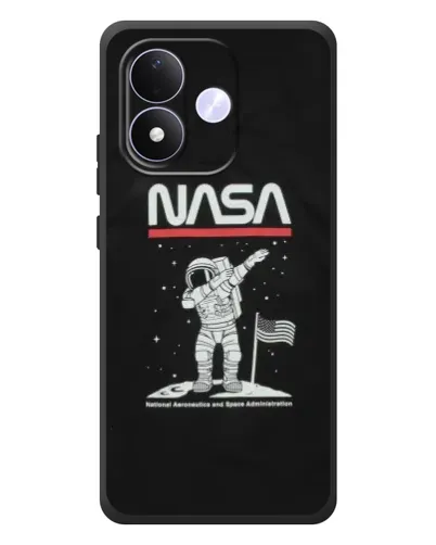 Чехол для Xiaomi Redmi Note 17 с картинкой «NASA — шагаем по Луне»