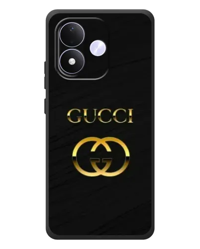 Чехол для Xiaomi Redmi Note 17 с картинкой «Золотой логотип Gucci»