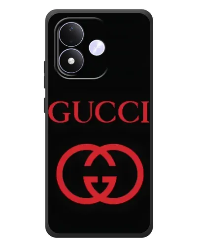 Чехол для Xiaomi Redmi Note 17 с картинкой «Gucci — красный логотип»