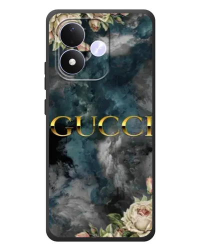 Чехол для Xiaomi Redmi Note 17 с картинкой «Абстрактные цветы Gucci»