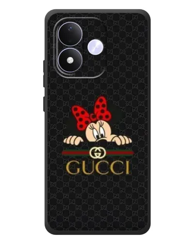 Чехол для Xiaomi Redmi Note 17 с картинкой «Минни Маус Gucci — черный»