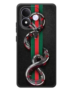 Чехол для Xiaomi Redmi Note 17 с картинкой «Gucci — змея на полосе» Чехол для Xiaomi Redmi Note 17 с картинкой «Gucci — змея на полосе»