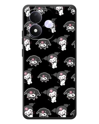 Чехол для Xiaomi Redmi Note 17 с картинкой «Черный паттерн Kuromi»