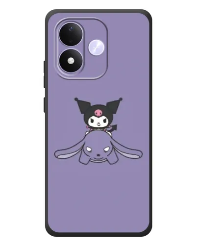 Чехол для Xiaomi Redmi Note 17 с картинкой «Kuromi на лиловом фоне»