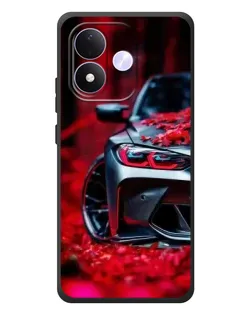 Чехол для Xiaomi Redmi Note 17 с картинкой «Спортивная BMW и цветы» Чехол для Xiaomi Redmi Note 17 с картинкой «Спортивная BMW и цветы»