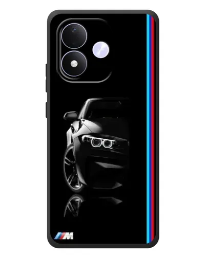 Чехол для Xiaomi Redmi Note 17 с картинкой «Силуэт BMW в темноте»