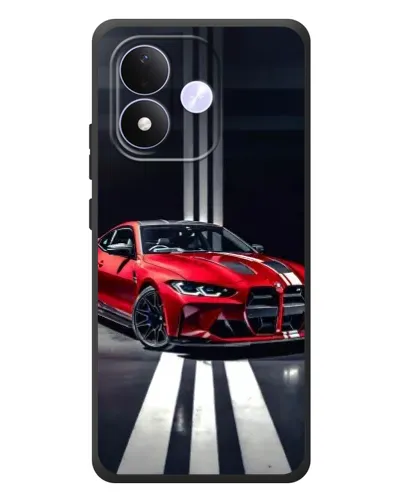 Чехол для Xiaomi Redmi Note 17 с картинкой «Красная BMW на дороге»