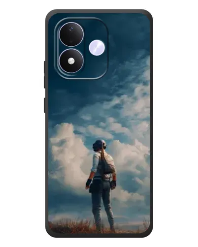 Чехол для Xiaomi Redmi Note 17 с картинкой «Герой PUBG на скале»