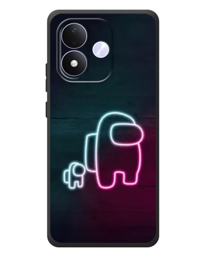 Чехол для Xiaomi Redmi Note 17 с картинкой «Among Us неон-арт»