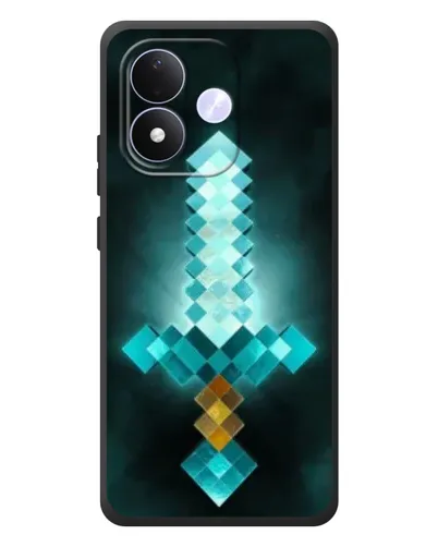 Чехол для Xiaomi Redmi Note 17 с картинкой «Алмазный меч неон»