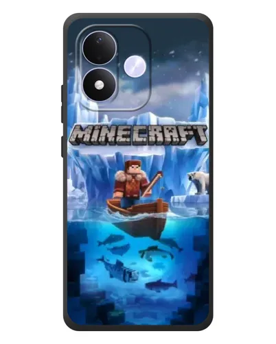 Чехол для Xiaomi Redmi Note 17 с картинкой «Minecraft ледяной мир»