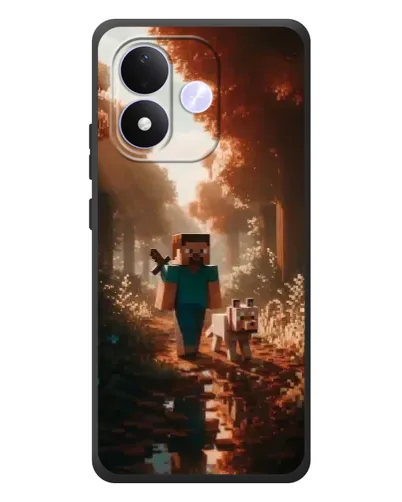 Чехол для Xiaomi Redmi Note 17 с картинкой «Стив в лесу»