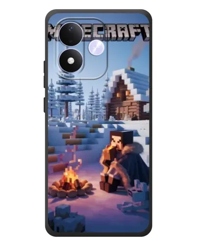 Чехол для Xiaomi Redmi Note 17 с картинкой «Зимний Minecraft»