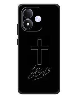 Чехол для Xiaomi Redmi Note 17 с картинкой «Графический крест Jesus» Чехол для Xiaomi Redmi Note 17 с картинкой «Графический крест Jesus»