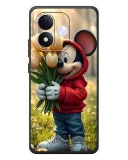 Чехол для Xiaomi Redmi Note 17 с картинкой «Микки с тюльпанами»