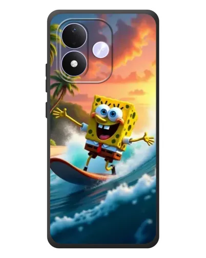 Чехол для Xiaomi Redmi Note 17 с картинкой «Губка Боб серфингист»