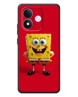 Чехол для Xiaomi Redmi Note 17 с картинкой «Спанч Боб на красном»