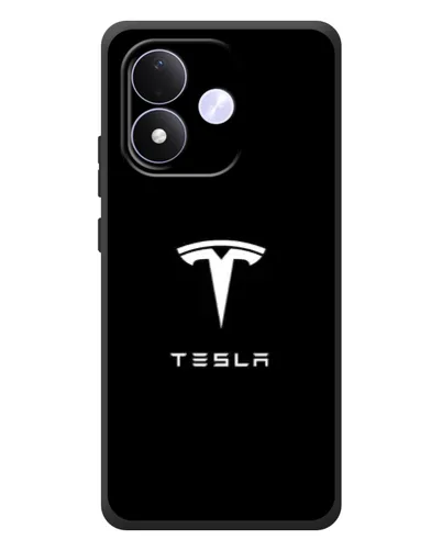 Чехол для Xiaomi Redmi Note 17 с картинкой «Tesla White Logo»