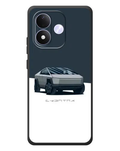 Чехол для Xiaomi Redmi Note 17 с картинкой «Серебристый Cybertruck Tesla»