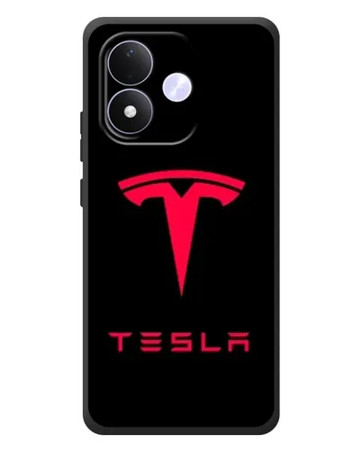 Чехол для Xiaomi Redmi Note 17 с картинкой «Tesla Red Logo»