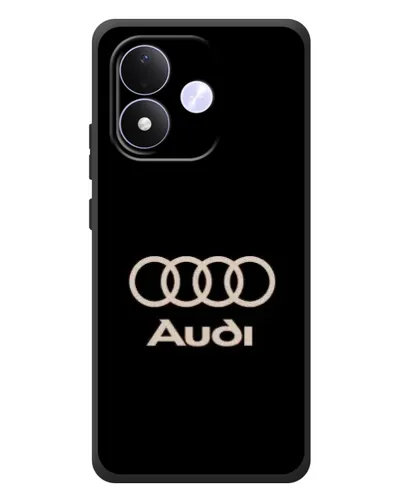 Чехол для Xiaomi Redmi Note 17 с картинкой «Audi — золотой логотип»