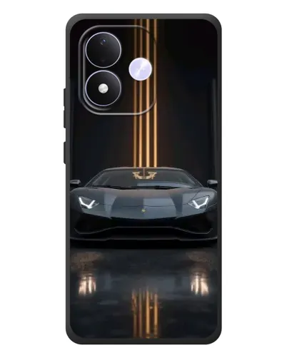 Чехол для Xiaomi Redmi Note 17 с картинкой «Lamborghini золотые линии»