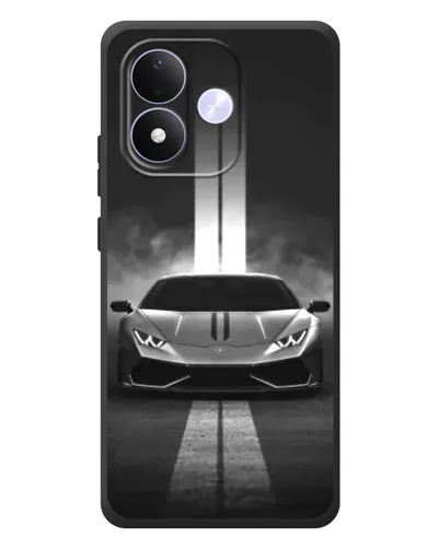 Чехол для Xiaomi Redmi Note 17 с картинкой «Lamborghini симметрия дорог»