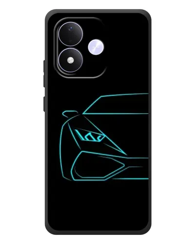 Чехол для Xiaomi Redmi Note 17 с картинкой «Голубой силуэт Lamborghini»