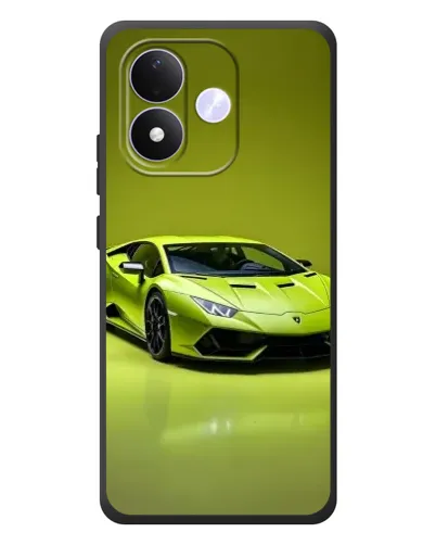 Чехол для Xiaomi Redmi Note 17 с картинкой «Салатовый Lamborghini Huracan»