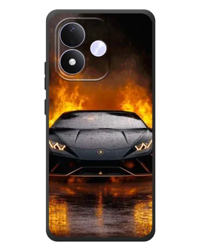 Чехол для Xiaomi Redmi Note 17 с картинкой «Lamborghini в огне»