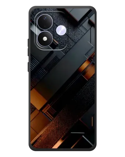 Чехол для Xiaomi Redmi Note 17 с картинкой «Черные геометрические блоки»